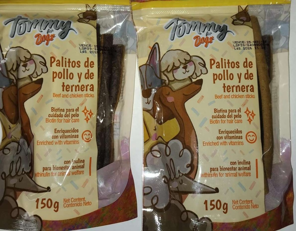 PALITOS DE POLLO Y DE TERNERA